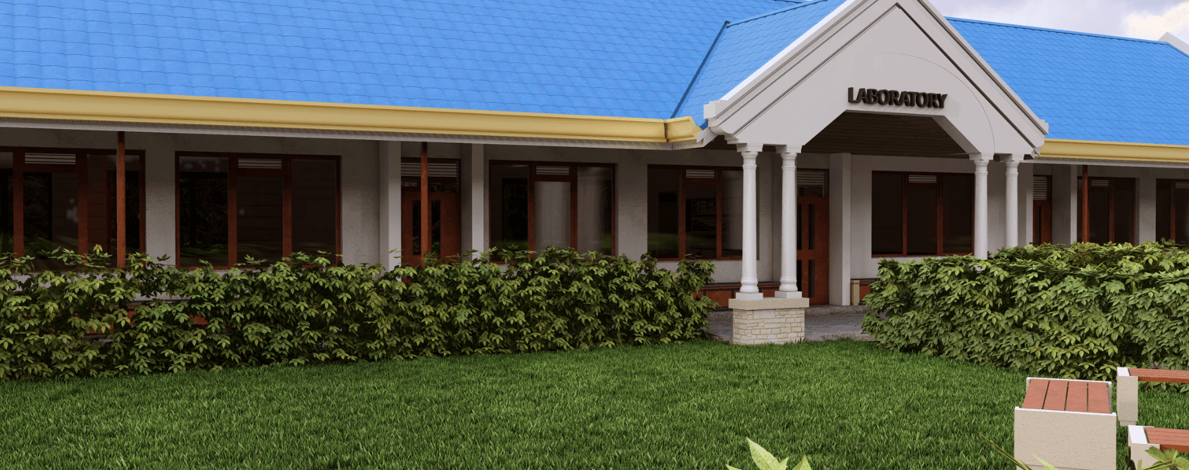 Laboratory building render at Sirisia Leadership Academy