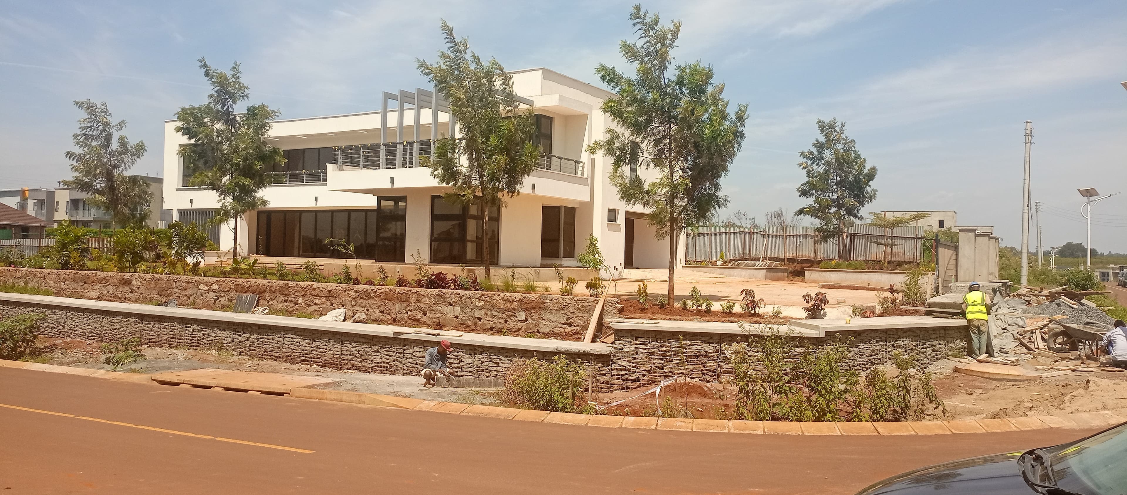Near-complete Kijani Ridge residence with landscaping and retaining wall works