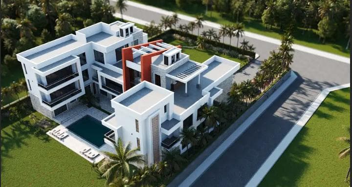 Render of Mtwapa Creek residence with pool